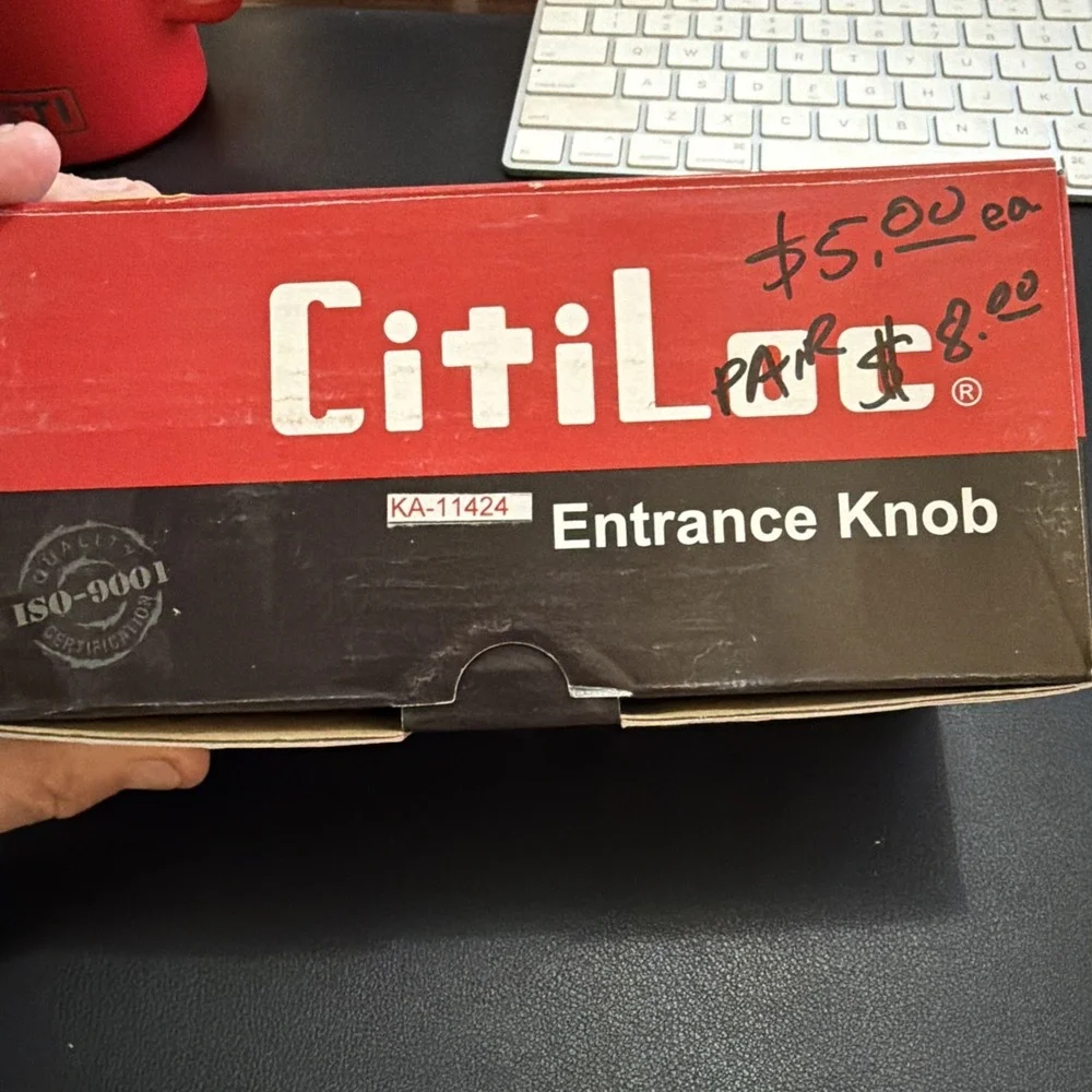 Citiloc Entrance Knob KA-11424 Satin Nickel Backset